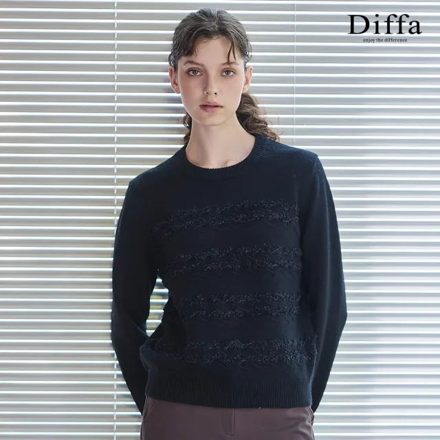 【Diffa】立體織條毛衣-女