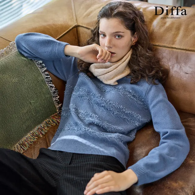 【Diffa】立體織條毛衣-女