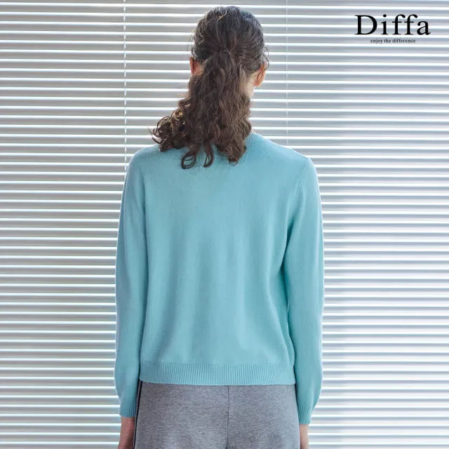 【Diffa】前襬開釦毛衣-女