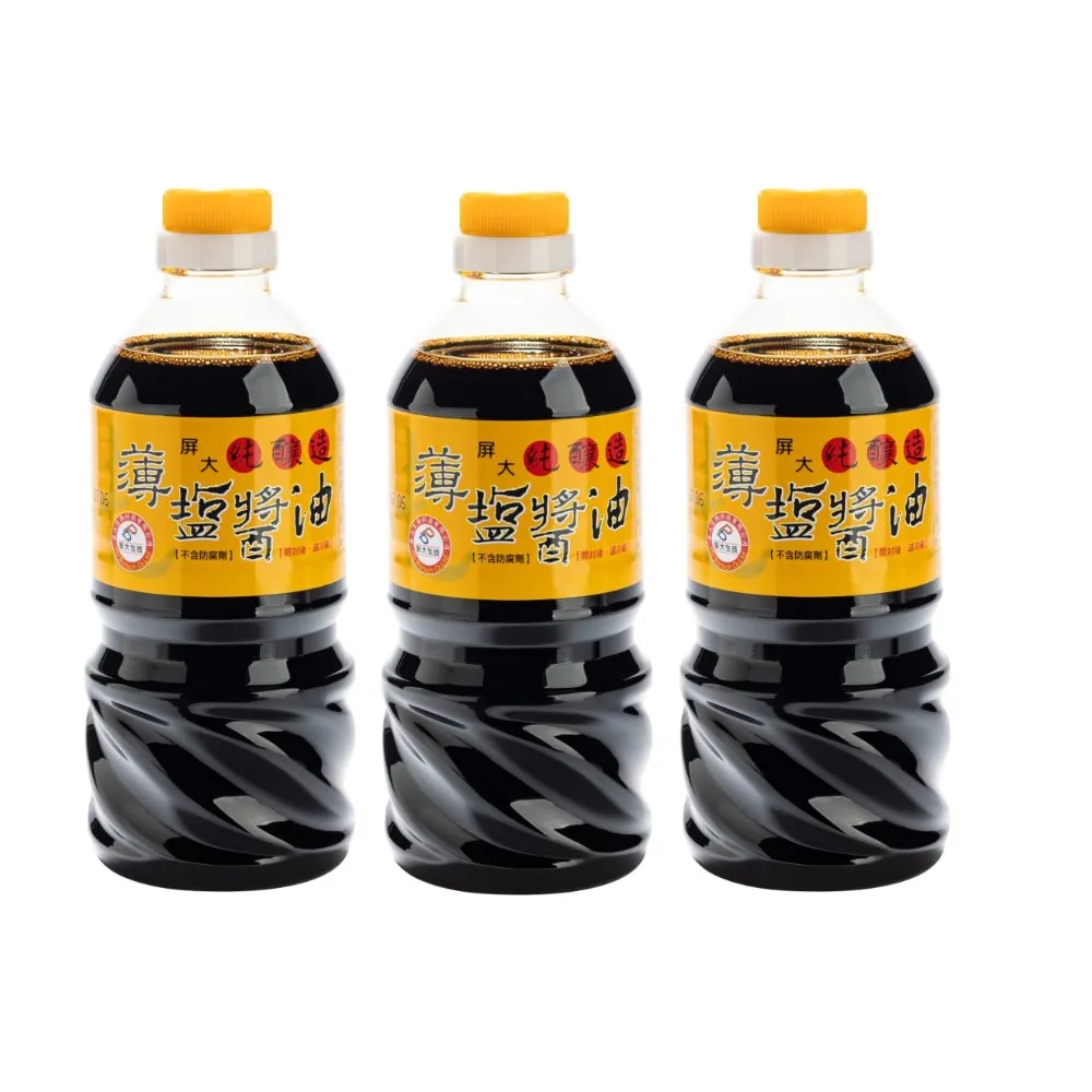 【屏大】非基改薄鹽醬油560mlx3瓶組