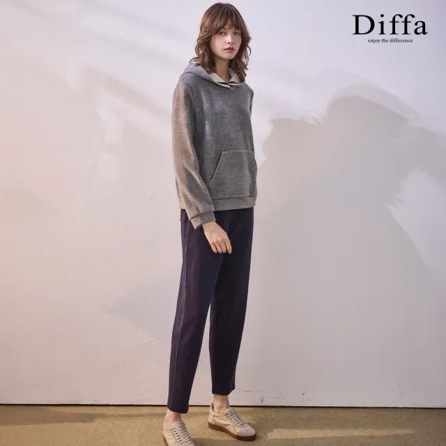 【Diffa】淺灰連帽針織衫-女