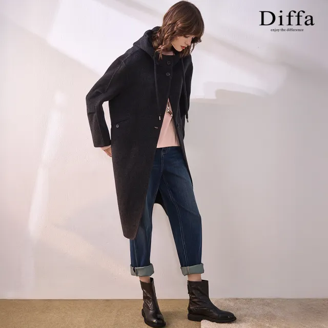 【Diffa】刷色合身牛仔褲-女(丹寧)