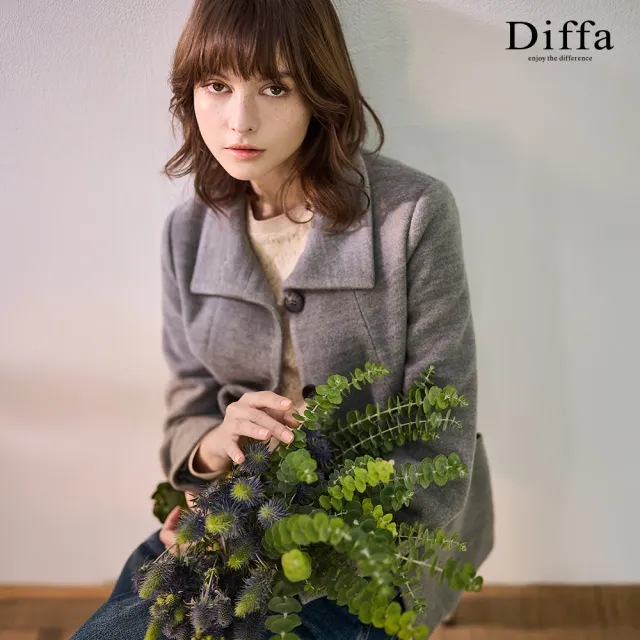 【Diffa】淺灰立領外套-女