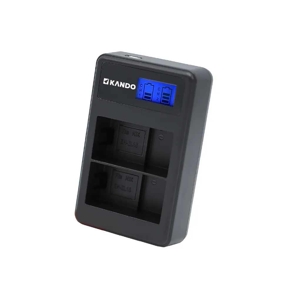 【KANDO】液晶雙槽充電器 for Nikon EN-EL15(ENEL15)
