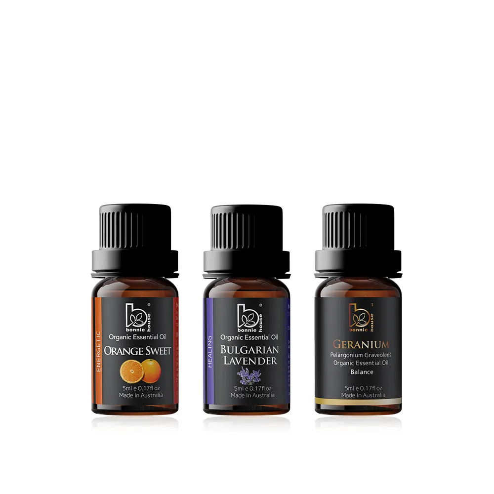 【Bonnie House 植享家】排憂解悶助眠組(甜橙精油5ml+保加利亞薰衣草精油5ml+天竺葵精油5ml)
