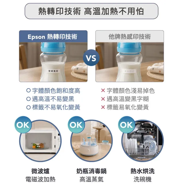 【EPSON】官方直營 標籤帶任選x3★LW-C650GR 智慧藍牙芝麻標籤機