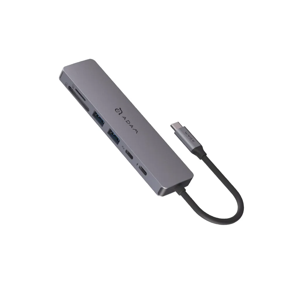 ２入磁吸線快充組【ADAM 亞果元素】Hub SE07 USB-C 七合一多功能集線器(隨插即用)
