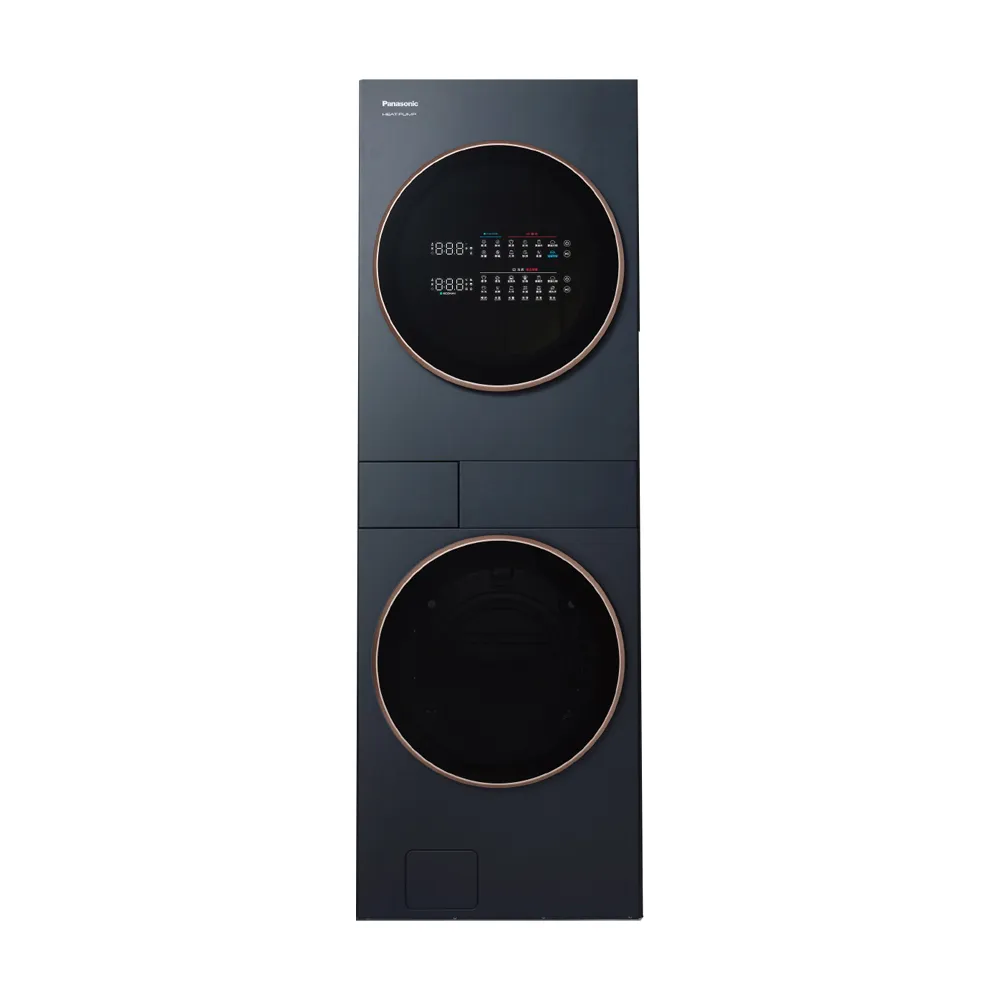 【Panasonic 國際牌】17KG+15KG熱泵AI洗烘洗衣機-夜幕黑(NA-V1715SP-K)