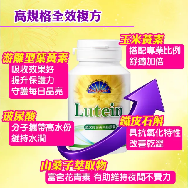 【Dr.Lutein 陸丁博士】玻尿酸葉黃素軟膠囊(1瓶共50粒)