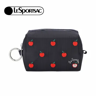 【Lesportsac】2026秋季新品 Small Zip Pouch 小型拉鍊收納包(1805) HG78刺繡紅蘋果
