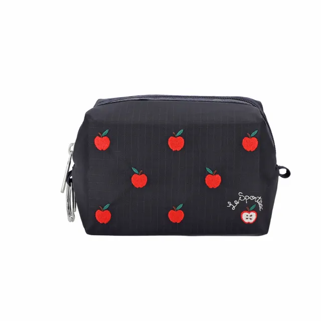 【Lesportsac】2026秋季新品 Small Zip Pouch 小型拉鍊收納包(1805) HG78刺繡紅蘋果