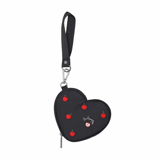 【Lesportsac】2026秋季新品 Heart Wristlet 愛心造型零錢包(3006) HG78刺繡紅蘋果