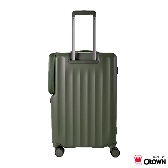 【CROWN 皇冠】WAVE 26吋 側袋磁吸行李箱 (前開式/拉桿箱/旅行箱/密碼鎖)