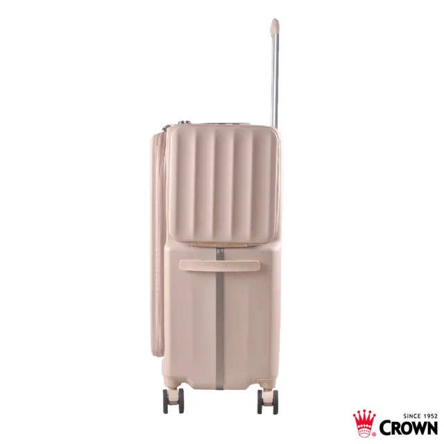 【CROWN 皇冠】WAVE 29吋 側袋磁吸行李箱 (前開式/拉桿箱/旅行箱/密碼鎖)