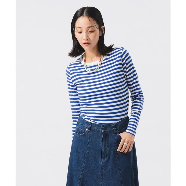 【BEAMS】官方旗艦館 BEAMS BOY / 女裝 經典 1cm 條紋 T恤