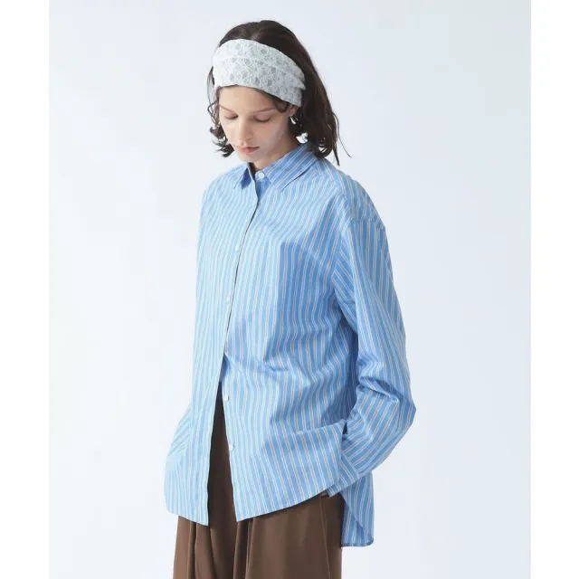 【BEAMS】官方旗艦館 Ray BEAMS / 女裝 直條紋 拼接 襯衫