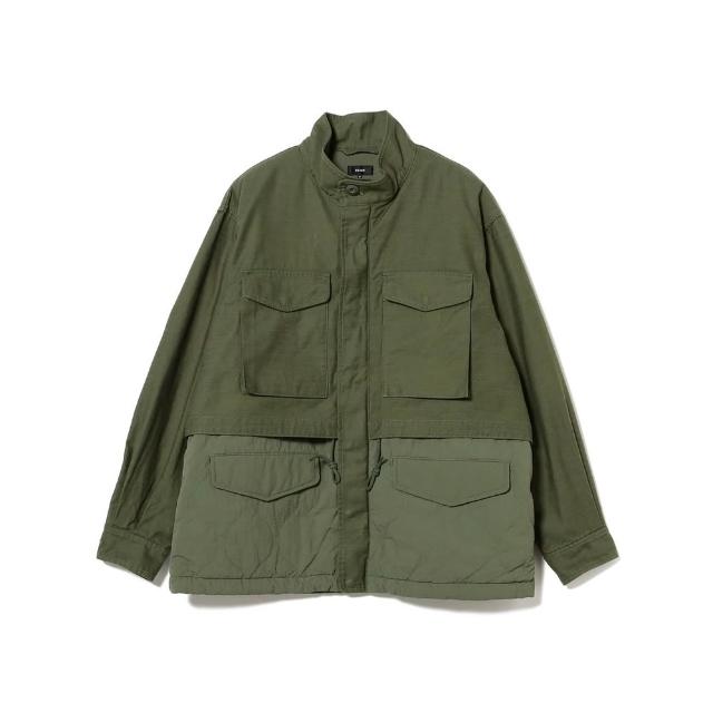 【BEAMS】官方旗艦館 BEAMS / 男裝 寬版 縐背緞紋 層次 M-65 外套