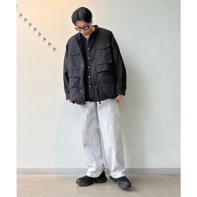 【BEAMS】官方旗艦館 BEAMS / 男裝 寬版 縐背緞紋 層次 M-65 外套