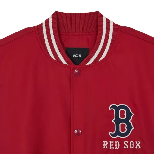 【MLB】背後大Logo棒球外套 尼龍外套 夾克 Varsity系列 波士頓紅襪隊 (3AJPV0264-43RDS)