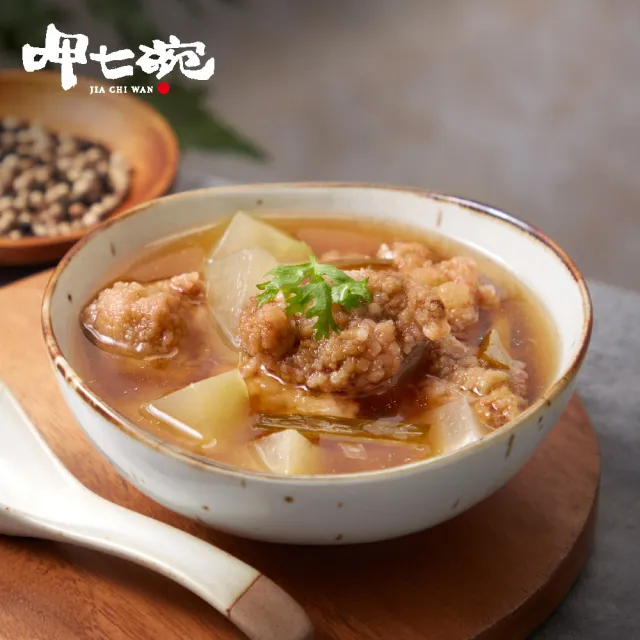 【呷七碗】冬瓜排骨酥湯550gx6 (經典排骨酥湯 台灣豬排骨 加熱即食/電鍋覆熱/台式小吃/冷凍湯包/年菜)