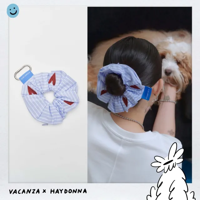 【vacanza】― Haydonna 系列｜刺繡愛心 兩用大腸圈 髮圈 (髮飾 情人節禮物 生日禮物)