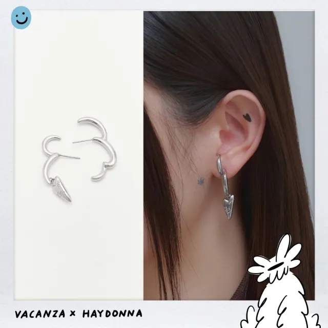 【vacanza】― Haydonna 系列｜抽象捲線愛心 316L針式 純鋼耳環 (抗過敏 情人節禮物 生日禮物)