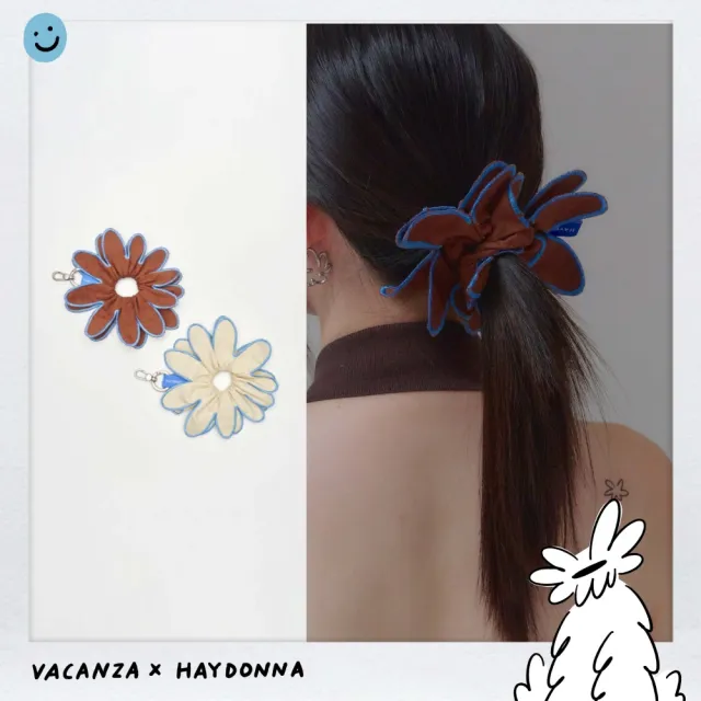 【vacanza】─ Haydonna 系列｜狗狗花花 兩用大腸圈 髮圈 (髮飾 情人節禮物 生日禮物)