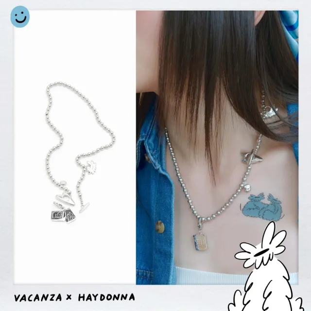 【vacanza】─ Haydonna 系列｜狗狗麥片 316L愛心OT釦 純鋼項鍊 (抗過敏 情人節禮物 生日禮物)