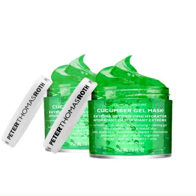 【Peter Thomas Roth 彼得羅夫】夏日保濕必備組 青瓜舒緩保濕面膜150MLx2入再送14ML