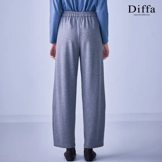 【Diffa】美型鬆緊腰綁帶長寬褲-女