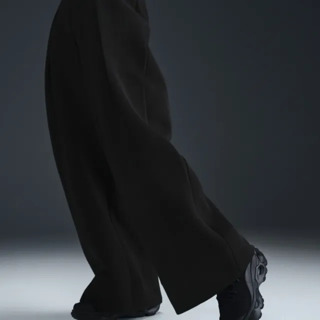 【NIKE 耐吉】長褲 女 AS W NSW TCH FLC HR PLT PANT W 運動 休閒 喇叭褲 高腰 黑 (FV8053010)