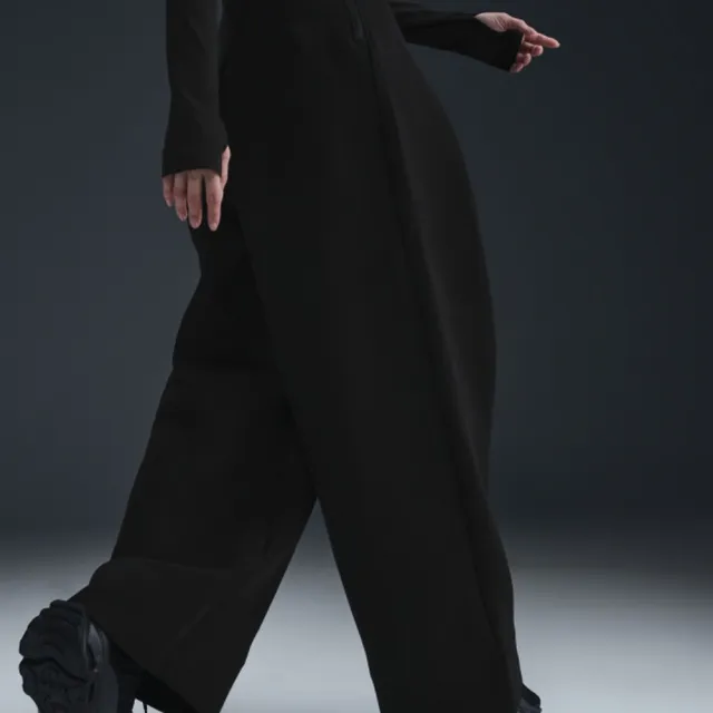 【NIKE 耐吉】長褲 女 AS W NSW TCH FLC HR PLT PANT W 運動 休閒 喇叭褲 高腰 黑 (FV8053010)