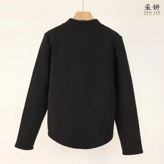 【CHAI YAN 采妍】厚磨毛顯瘦立領外套(秋冬女裝/中大尺碼/休閒/輕量/保暖/蓄熱/顯瘦)