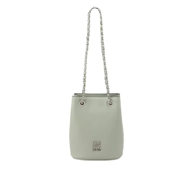【NINE WEST】OMYRA 鍊帶水桶包 斜背包-灰綠色(148673)