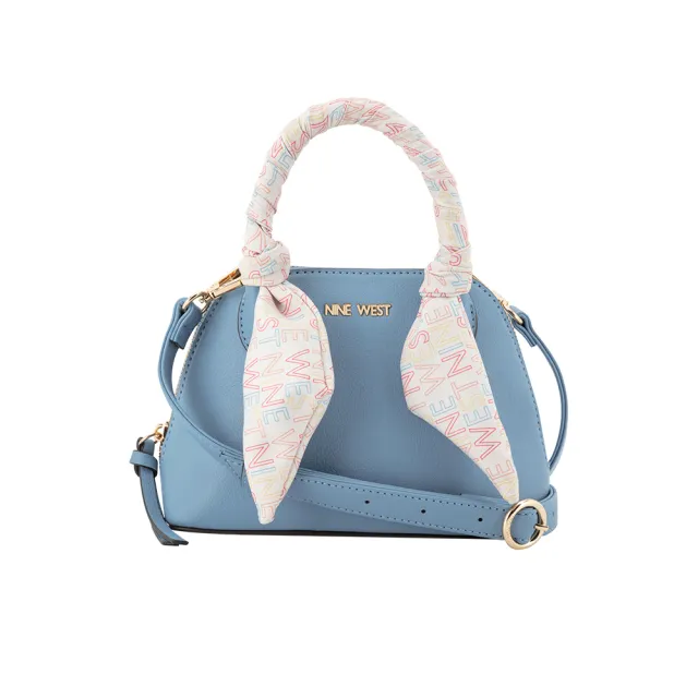 【NINE WEST】QUINN 絲巾手提兩用包 斜背包-水藍(580876)