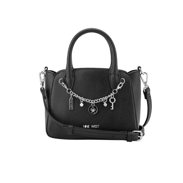 【NINE WEST】LILIBET 經典綴飾手提兩用包 斜背包-黑色(570676)