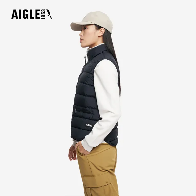 【AIGLE】女 防潑輕量羽絨背心｜AG-5A223A100 黑色 (女外套 防潑水 背心 羽絨背心 輕羽絨 外穿式背心)