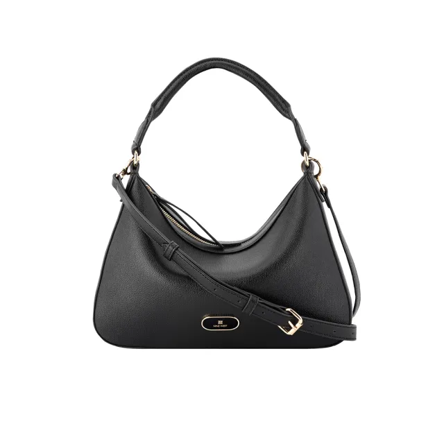 【NINE WEST】CLARAMAE 造型肩背兩用包 斜背包-黑色(574873)