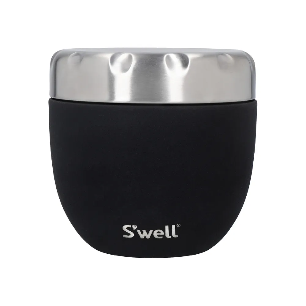 【S’well】美國 Eats密封罐+不鏽鋼保溫悶燒罐 曜石黑636ml / swell 保鮮盒 保溫罐 不鏽鋼悶燒罐