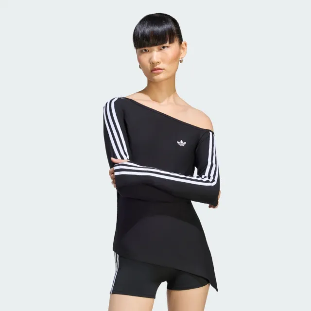 【adidas 愛迪達】斜肩長袖上衣 女 - Originals LE8310