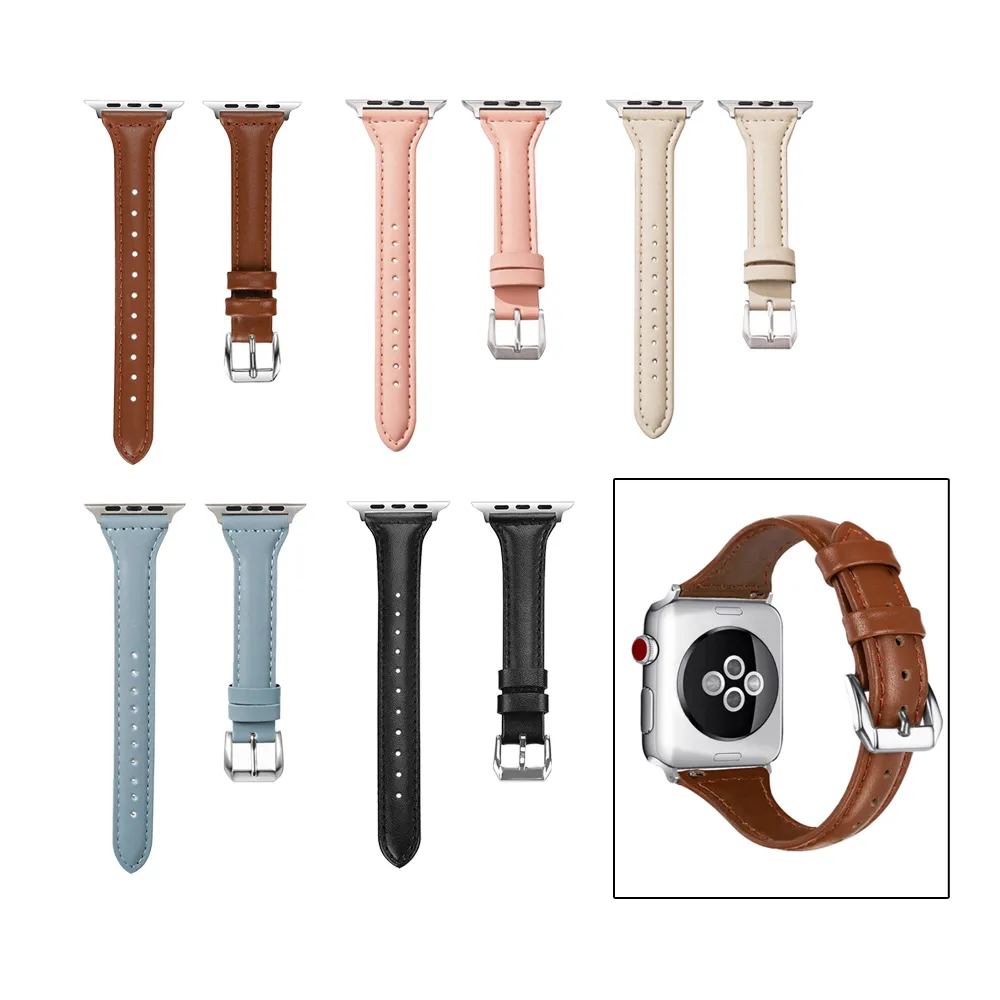【OMG】Apple Watch 11代 經典女士皮革錶帶 iwatch替換錶帶 42mm/46mm