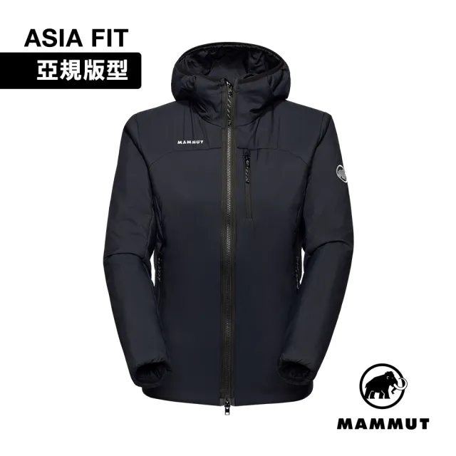 【Mammut 長毛象】Rime IN Hooded Jacket AF W 保暖繩化纖連帽外套 黑色 女款 #1013-04120