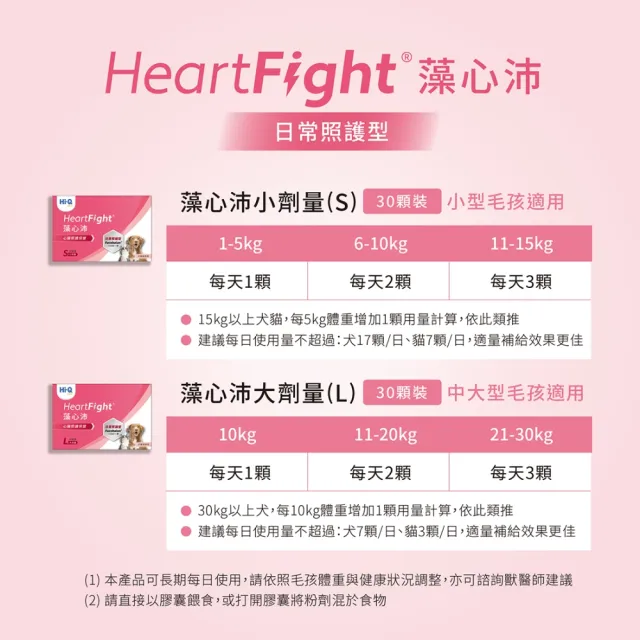 【Hi-Q Pets】日常照護型-藻心沛大劑量-L HeartFight 30顆(Hi-Q Pets/犬貓適用/心臟保健)