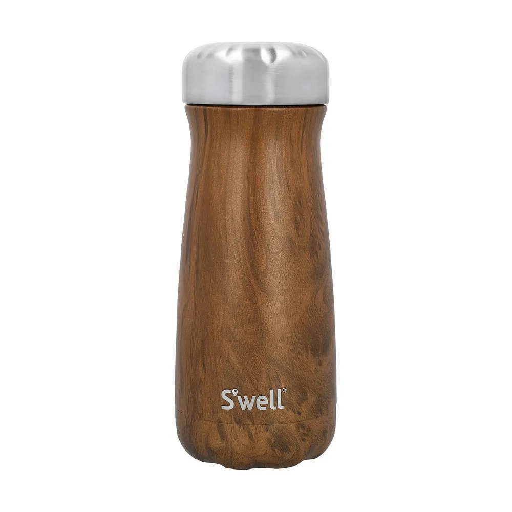 【S’well】美國 Traveler不鏽鋼保溫瓶 金柚木紋470ml / swell 保溫杯 保冰杯 水壺 環保杯