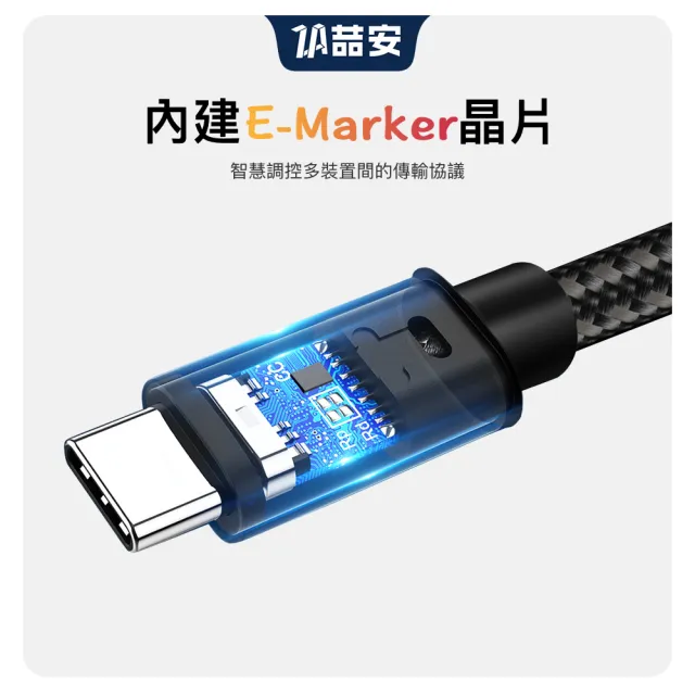 【ZA 喆安】USB2.0 四合一 Type-C to C磁吸編織充電線1m(適用iPhone 18/17/16/MacBook手機快充線)