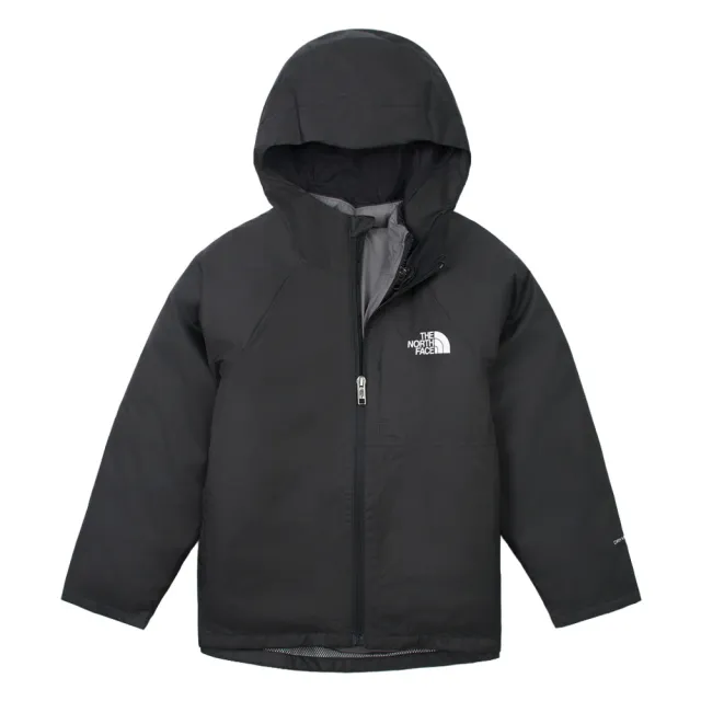 【The North Face 官方旗艦】北面兒童黑色DRYVENT防水連帽三合一外套|8CUSJK3