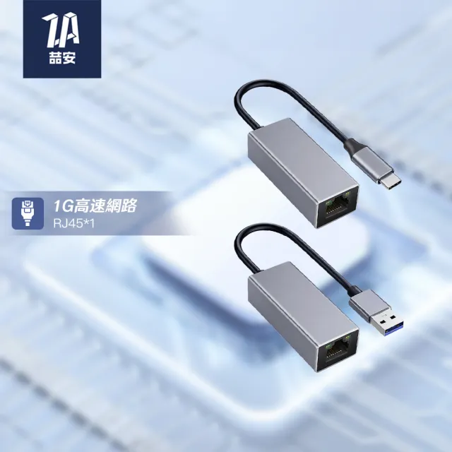 【ZA 喆安】Type-C/A HUB轉接集線器 支援USB3.2 to RJ45 1G外接網路卡 適用iPhone/MacBook/平板/筆電網路卡