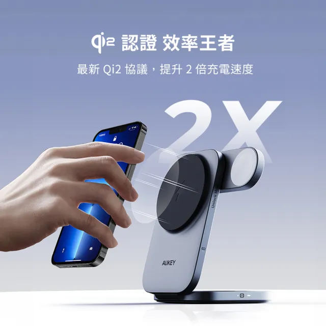 【AUKEY】LC-MC312 MagFusion Z Qi2 三合一磁吸折疊式旅行無線充電器(此版不附贈充電器)