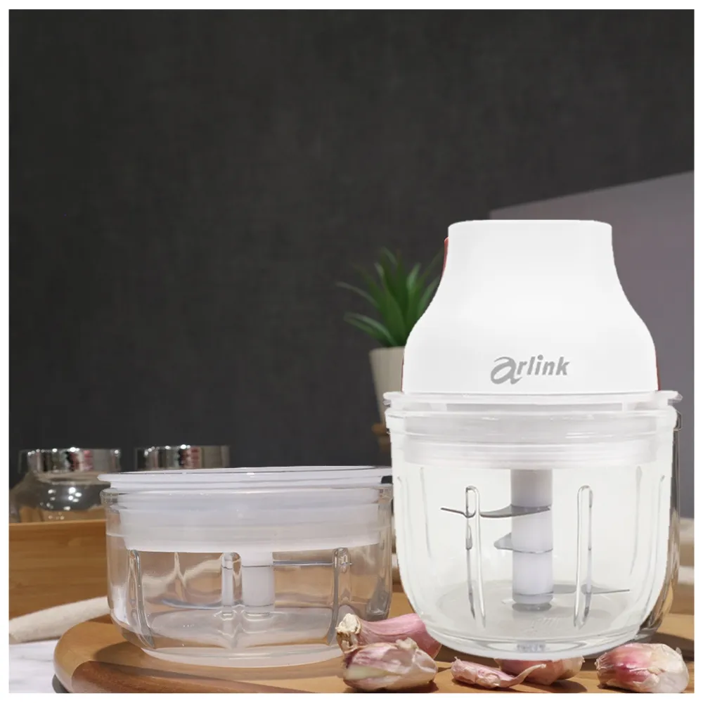 【Arlink】AG270C 玻璃雙杯無線調理機｜10秒瞬碎備料神器 (生熟分離/寵物鮮食/自製醬料) Type-C充電