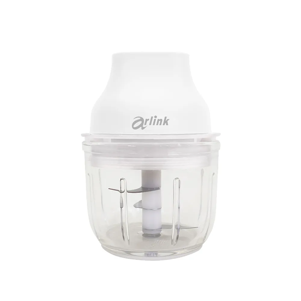 【Arlink】2入組AG270C 玻璃款 雙杯雙刀設計 食物料理機(電動蒜泥器/切蒜機/料理機/搗蒜器)